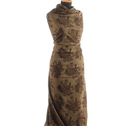 Kostýmová látka Esterhazy flock paisley zelená