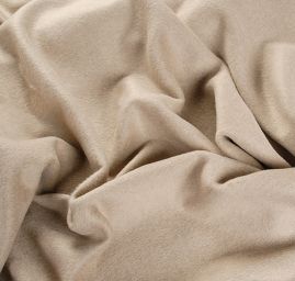 Kostýmová látka vlna, kašmír delší vlas béžový