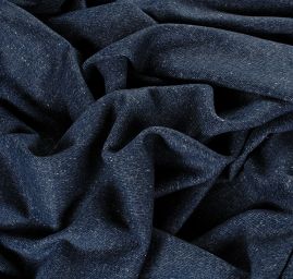 Látka vlna směs modrá/smetanová