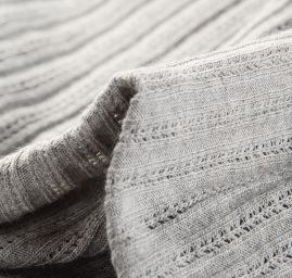 Úplet s žebrovým vzorem šedý