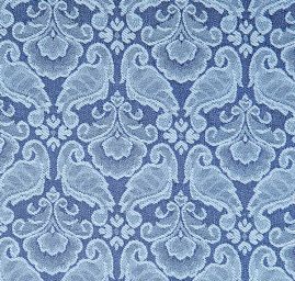 Žakárová látka se vzorem ornamentu modrá