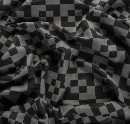 Kostýmová viskozová látka čtverce černá/antracit