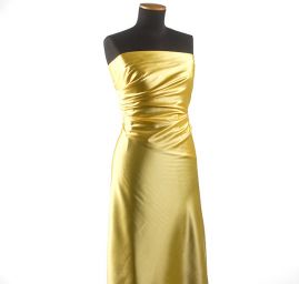 Satén pružný lesk jemný kanárkově žlutý