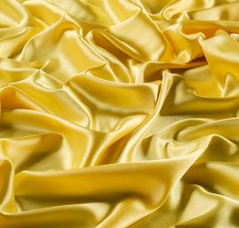 Satén pružný lesk jemný kanárkově žlutý