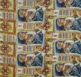 Satén jemný imitace hedvábí mozaika tm.modrá