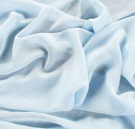 Šifon jednobarvený hladký světle modrý