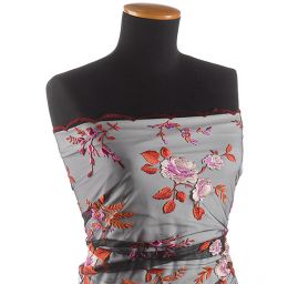 Krajka výšivka na tylu černá