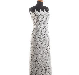 Krajka hrubá plastický vzor lístky slonová kost