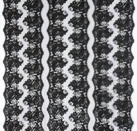 Krajka výšivka na tylu vzor paisley černá