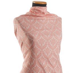 Žakárová látka ornament pastel meruňková