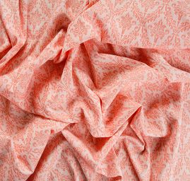 Žakárová látka ornament pastel meruňková