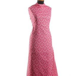 Žakárová látka ornament sytě růžová