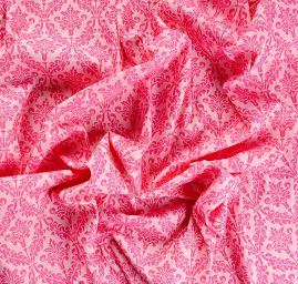 Žakárová látka ornament sytě růžová