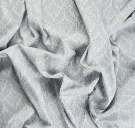 Žakárová látka ornament pastel šedá