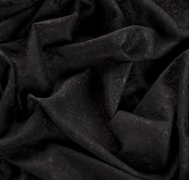 Žakárová pružná látka romantický vzor černá