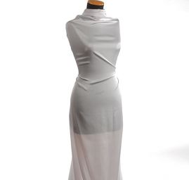 Pružný satén šedý