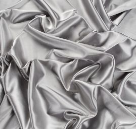 Pružný satén šedý