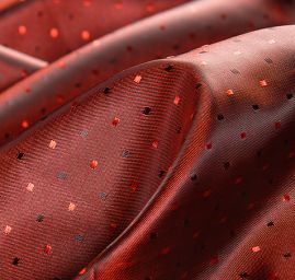 Podšívka žakárová kostky temně červenočerná