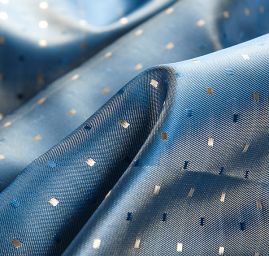 Podšívka žakár kostky šanžán modrozlatá