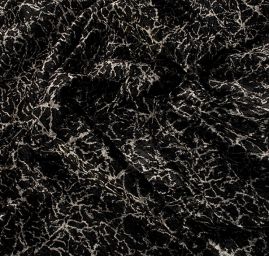 Imitace kožešiny nízký vlas černá/slonová kost kresba