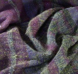 Originální ručně tkaná látka zelenofialová  