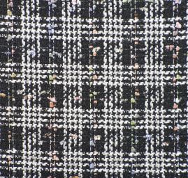 Látka na kostým imitace ručně tkané metráže černá/bílá