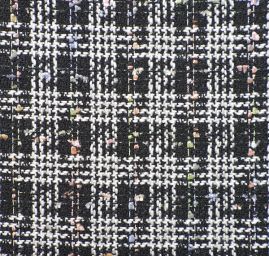 Látka na kostým imitace ručně tkané metráže černá/bílá