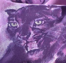 Látka flanel motiv tygr/srst fialová