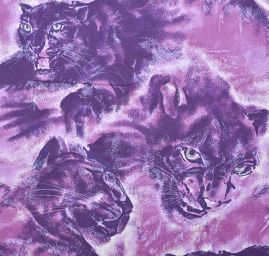 Látka flanel motiv tygr/srst fialová