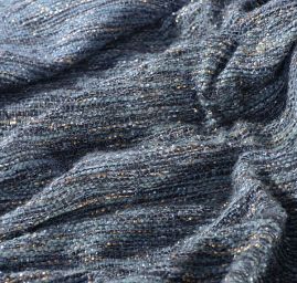 Originální ručně tkaná látka šedopetrolejová