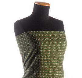 Bavlněná látka drobný vzor ornamentu zelená II.jakost