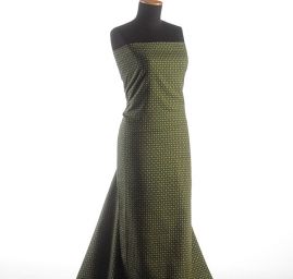 Bavlněná látka drobný vzor ornamentu zelená II.jakost