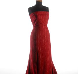 Vlněná látka kostýmová červená s nopky