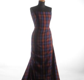 Kostýmová látka akryl káro červená modrá