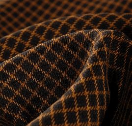 Látka na kostým vzor kostky světle/tmavě hnědá