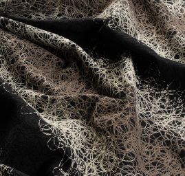 Exkluzivní látka s plastickým vzorem béžovočerná
