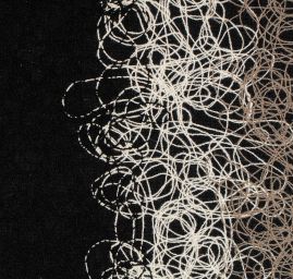 Exkluzivní látka s plastickým vzorem béžovočerná