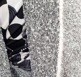 Kostýmová vlněná látka bukle Art Fabrics 