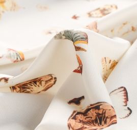 Žoržetová pletenina design MarLen tisk jednorožec smetanová