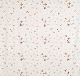 Žoržetová pletenina design MarLen tisk jednorožec smetanová