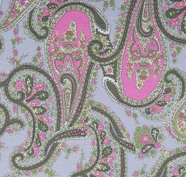 Jemný viskozový úplet kašmírový motiv zelenošedý