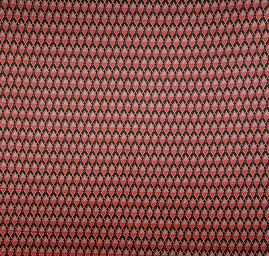 Satén pružný tisk art deco vzor červený