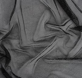 Tyl síť jemná velká oka splývavá černá