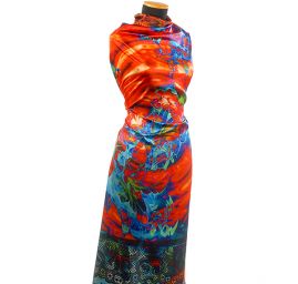 Atlas romantický motiv motýl/krajka