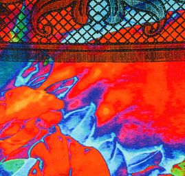 Atlas romantický motiv motýl/krajka