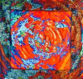 Atlas romantický motiv motýl/krajka