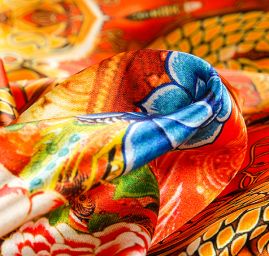 Atlas vzor draci/květy