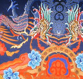 Atlas vzor draci/květy