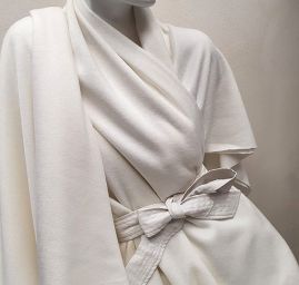 Úplet vlna směs teplejší s vlasem lomená bílá