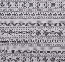 Úplet vzor jelen/hvězdy černobílý